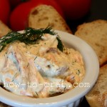 Imittion crab dip served with a bagette